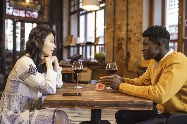 Couple showing interest to each other using body language